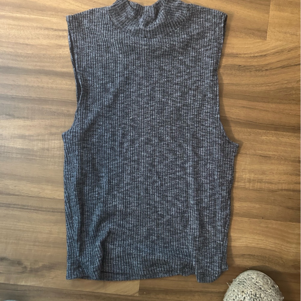 Navy High Neck Tank